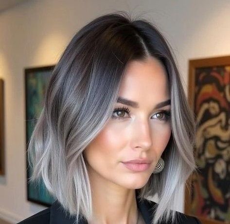 هایلایت موی کوتاه طوسی