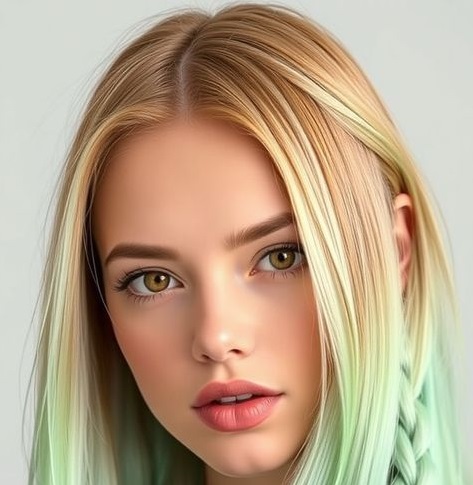 رنگ مو طلایی و سبز