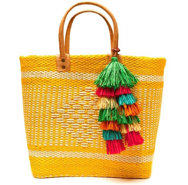 مدل کیف با نخ رافیا جدید زرد