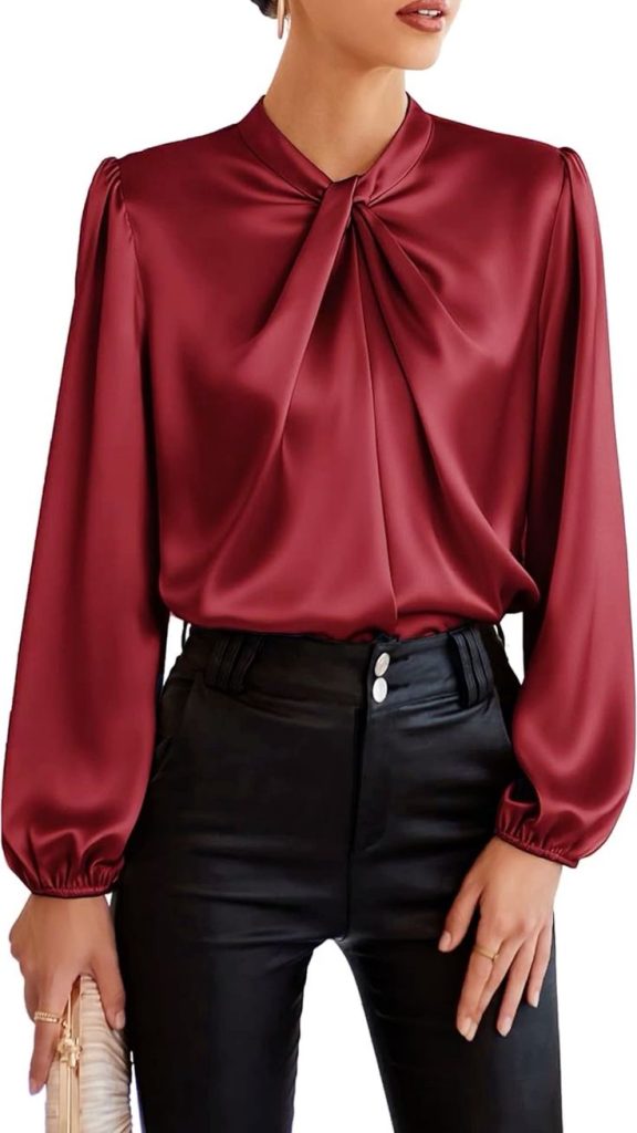 شومیز دخترانه زرشکی