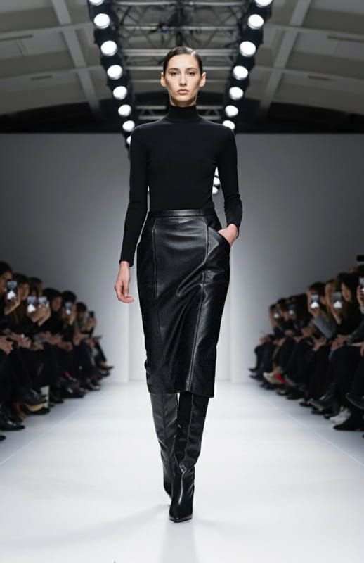 دامن چرمی زنانه سیاه