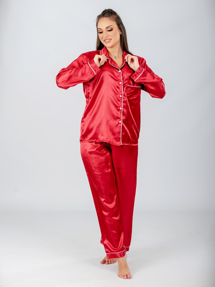 ست راحتی ساتن قرمز