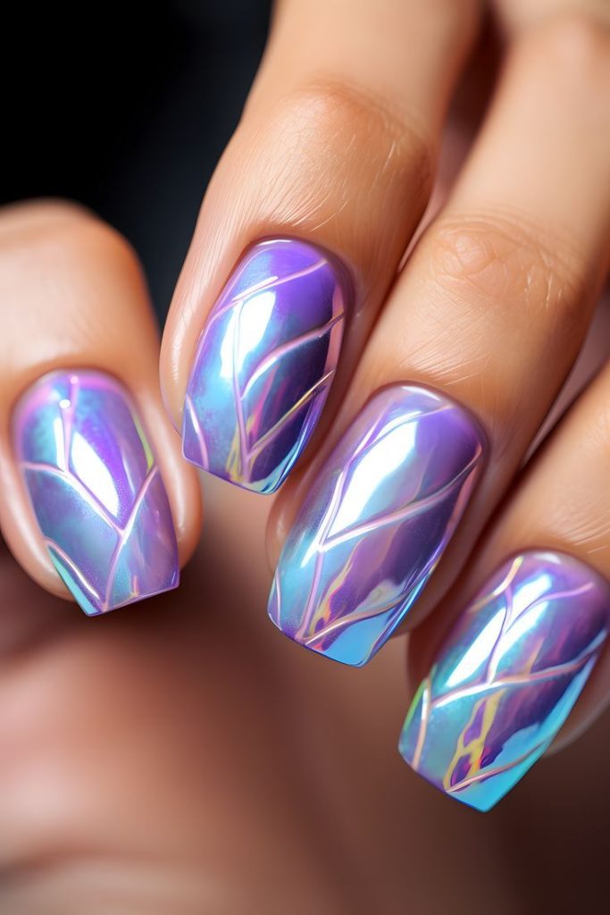 طرح ناخن کروم بنفش