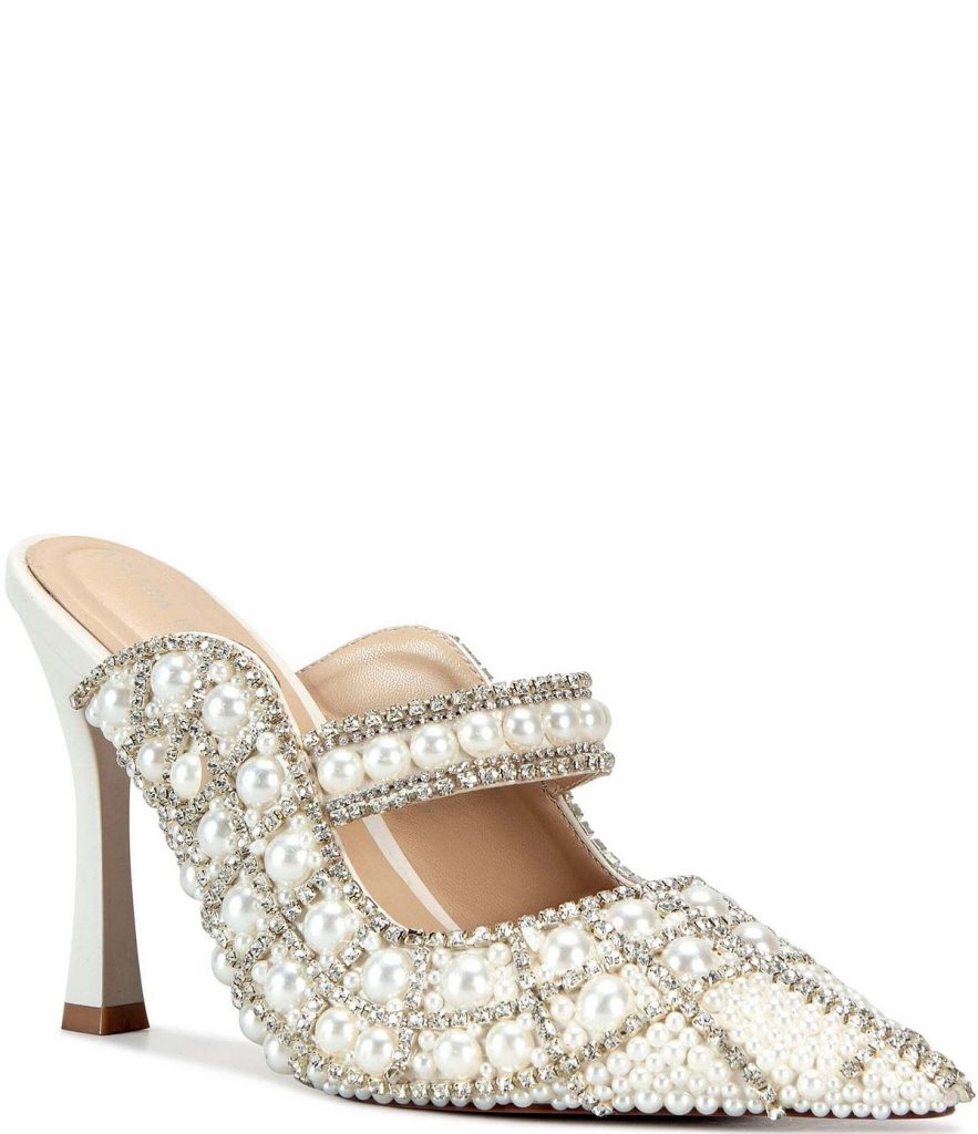 کفش مروارید دوزی سفید