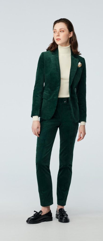 ست کت و شلوار مخمل کبریتی زنانه سیاه