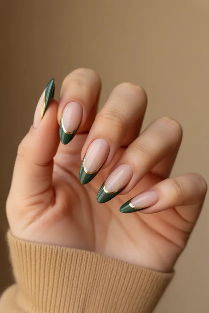 دیزاین ناخن صورتی و سبز