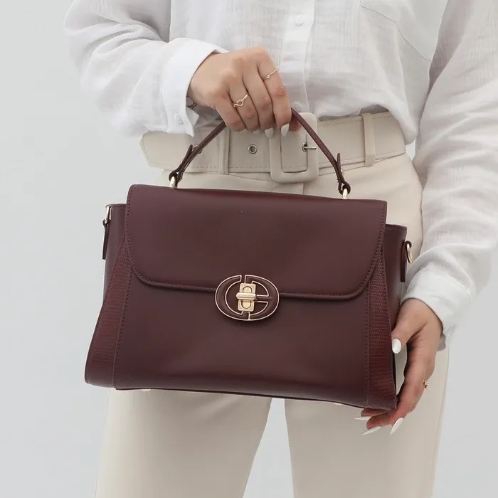 کیف شونی کلاسیک قهوه ای تیره