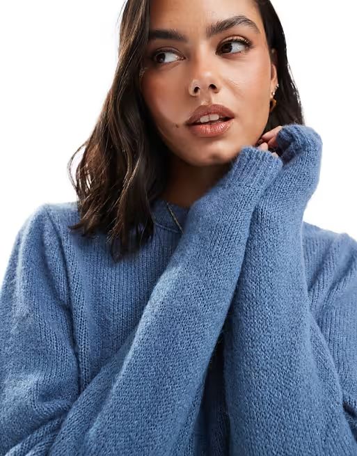 پلیور موهر خزدار زنانه ابی