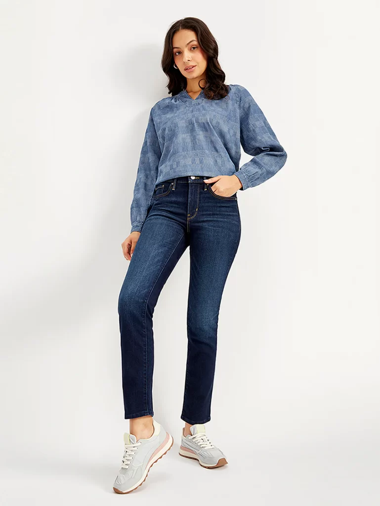 شلوار جین تیره ابی نفتی