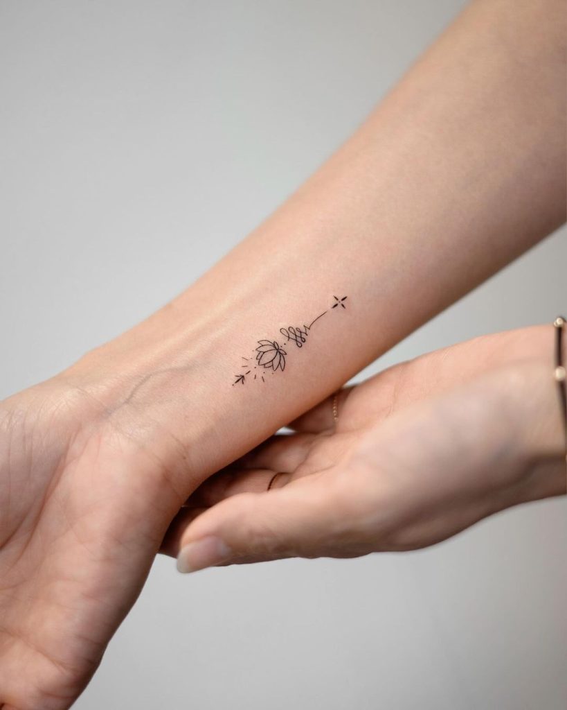 مدل تتو مینیمال مچ گل