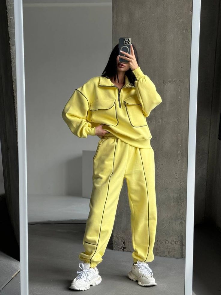 ست فلیس اسپرت زنانه زرد