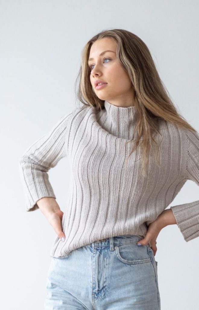 پلیور بافت ربی زنانه طوسی