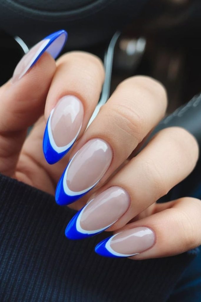 فرنچ ناخن آبی