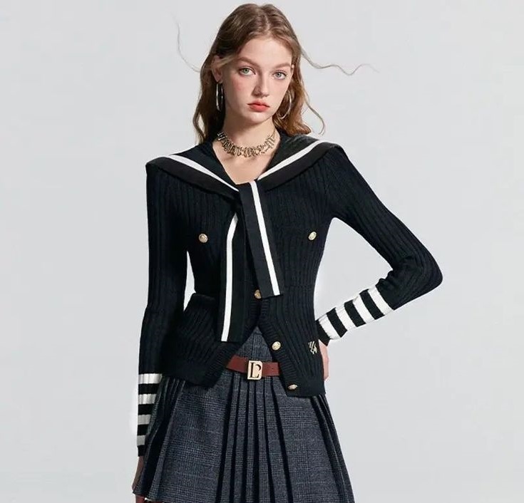 شومیز یقه ملوانی سیاه