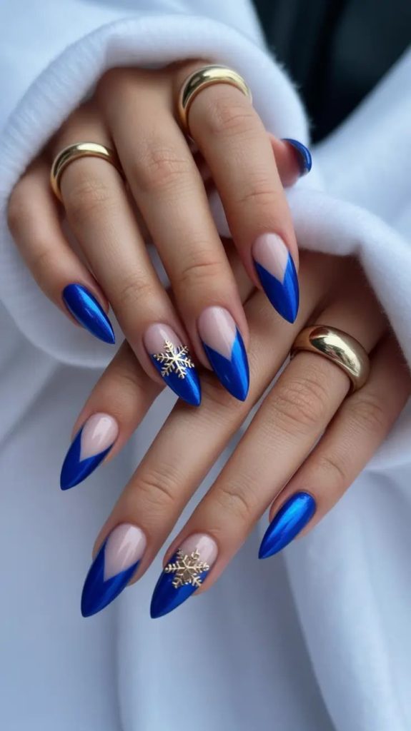 فرنچ ناخن آبی