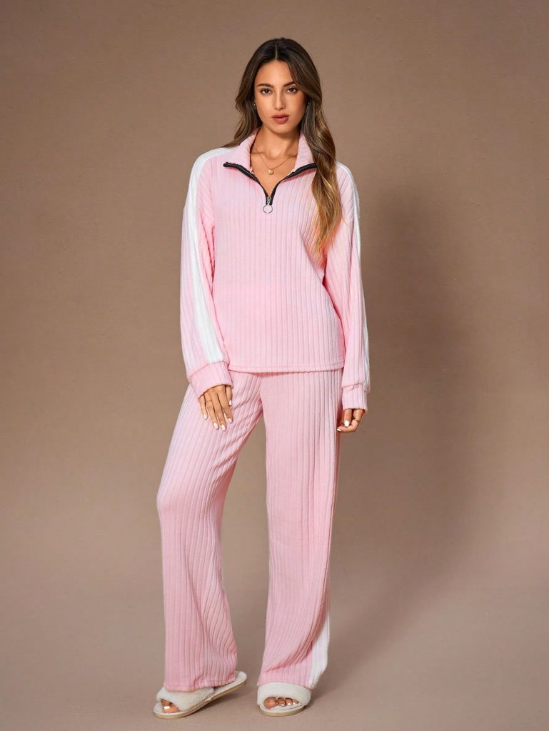 ست لباس راحتی زنانه صورتی