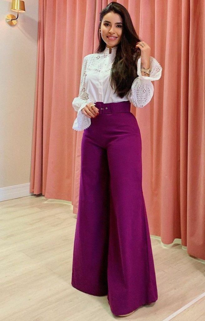 شلوار زنانه مجلسی زرشکی بنفش