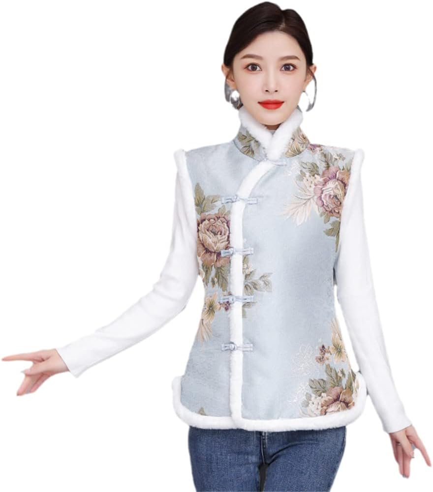 جلیقه زنانه سنتی طوسی با طرح گل