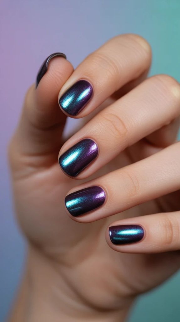 طرح ناخن کروم چندرنگ