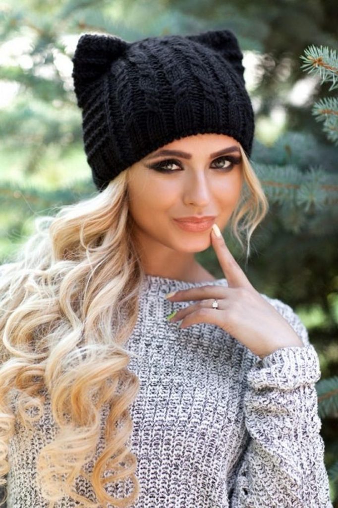 مدل کلاه بافتنی زنانه مشکی