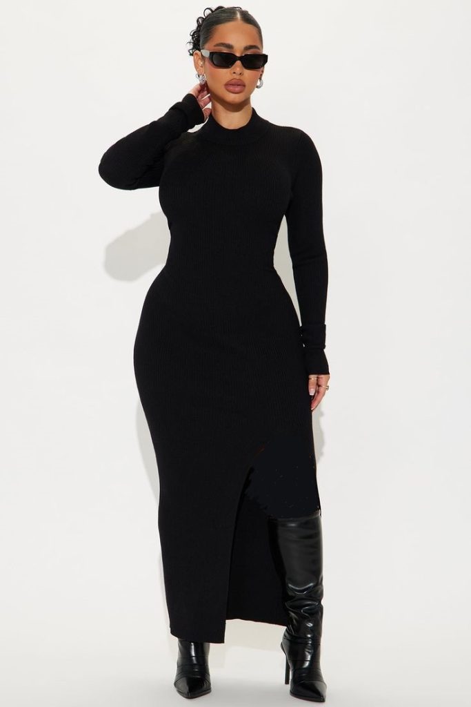 بافت بلند زنانه سیاه