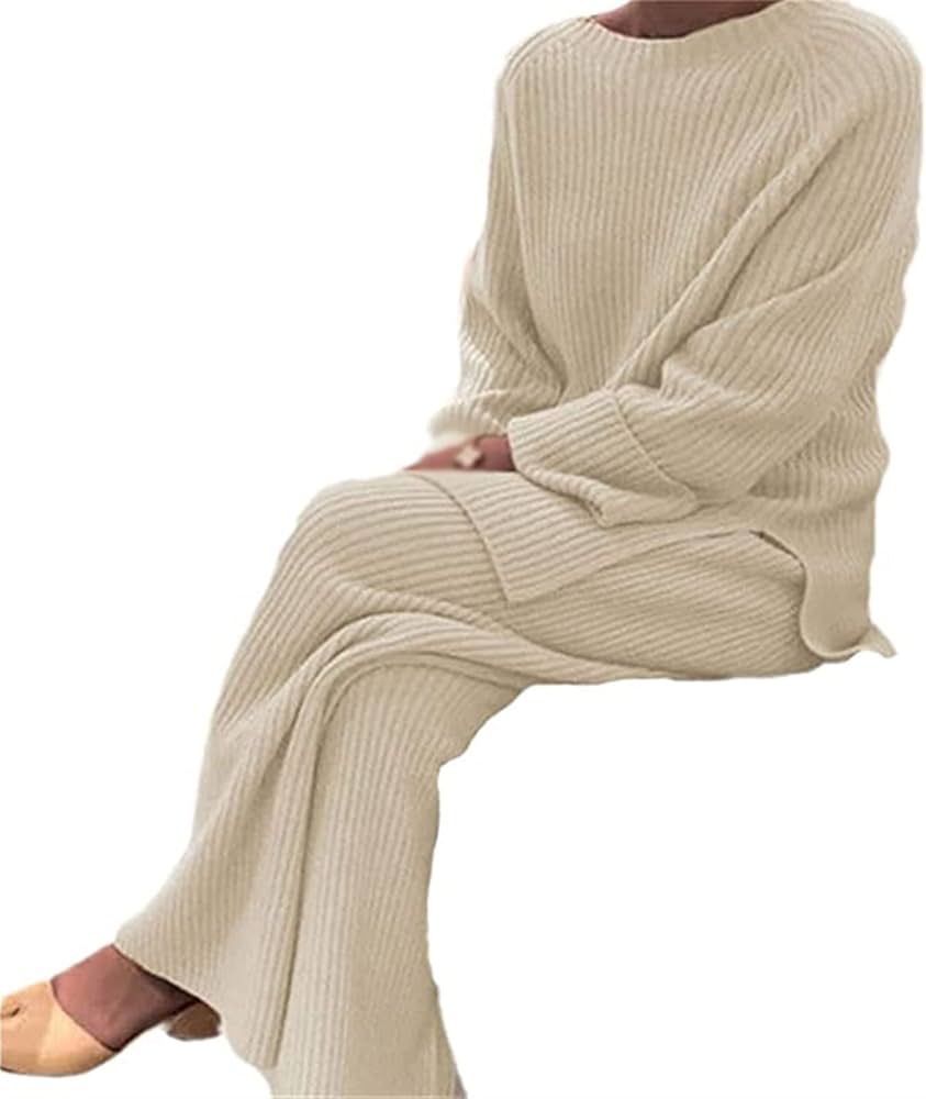 ست بافتی کشباف زنانه کرمی رنگ