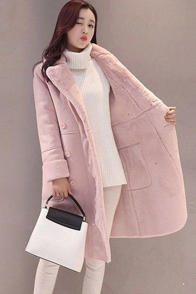 مانتو استایل کره‌ای صورتی