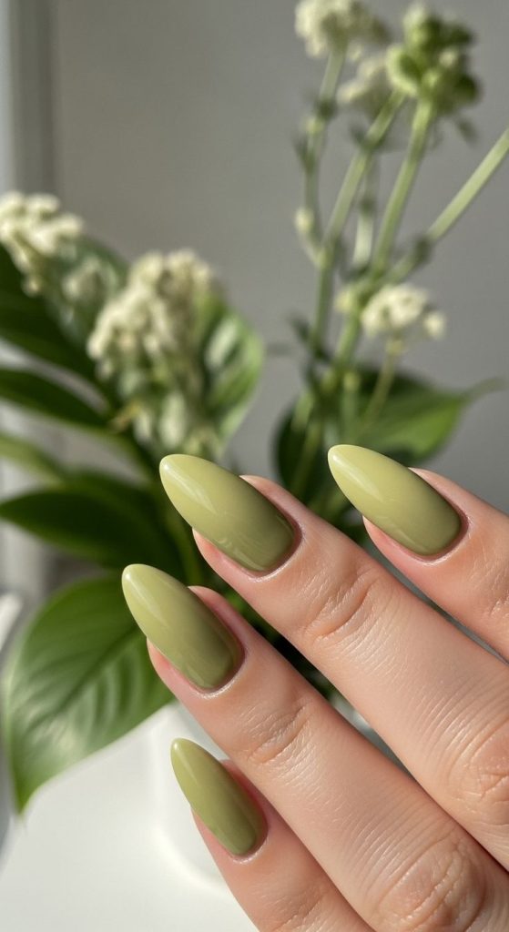 ناخن سبز ساده سدری