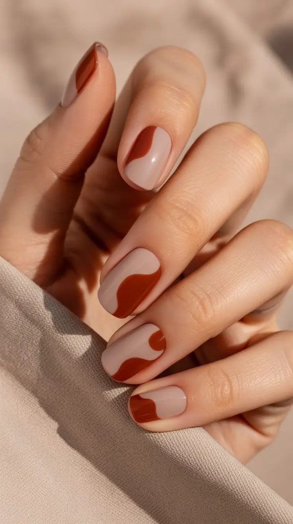 طرح ناخن مینیمال صورتی و قرمز
