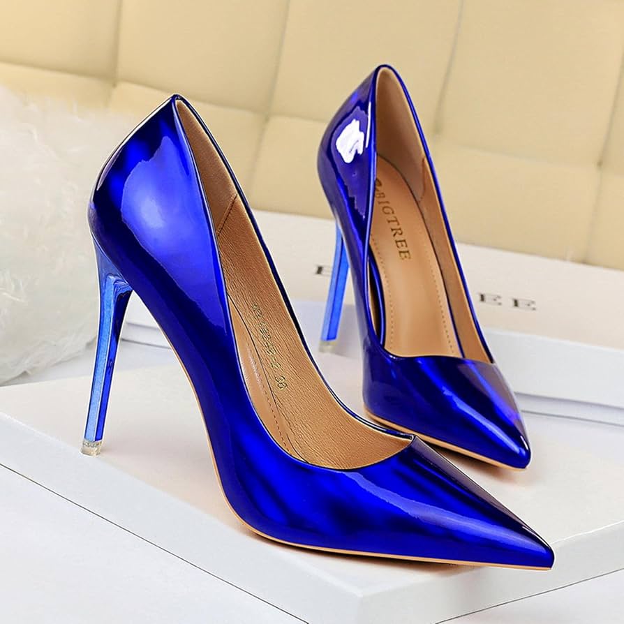 کفش چرم بدون بند زنانه ابی