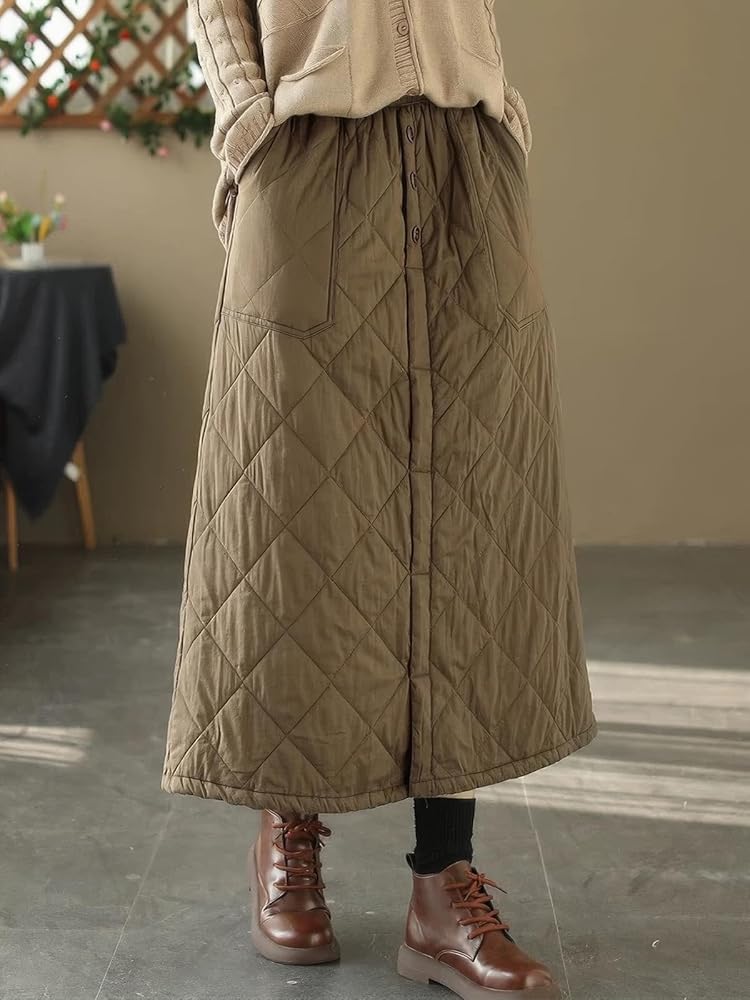 دامن پفکی زنانه قهوه ای