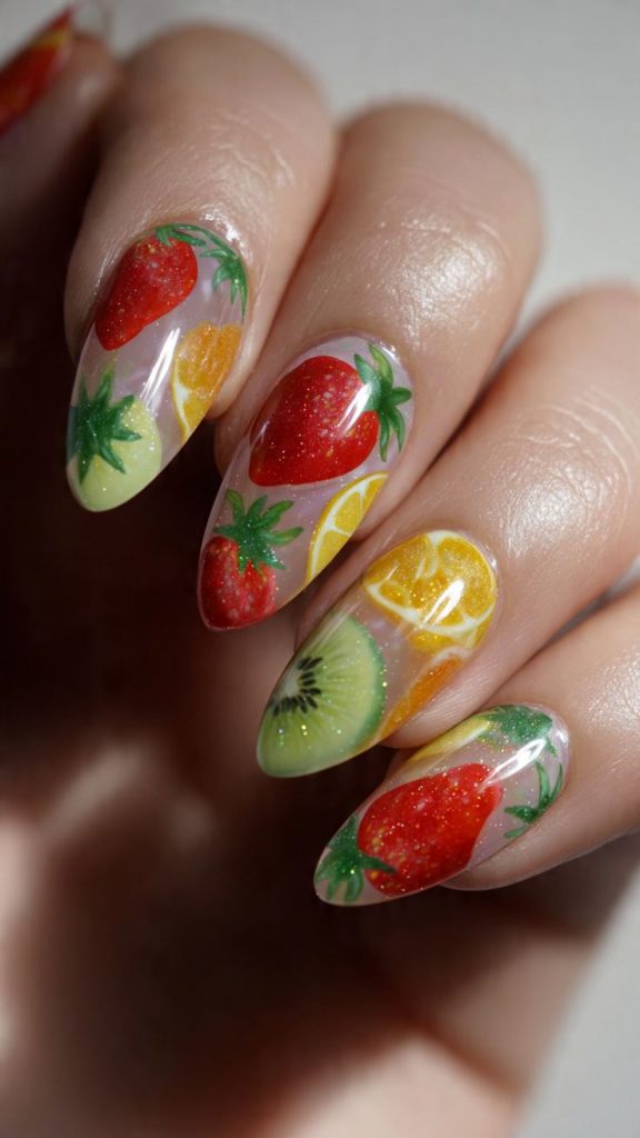 دیزاین ناخن میوه‌ای