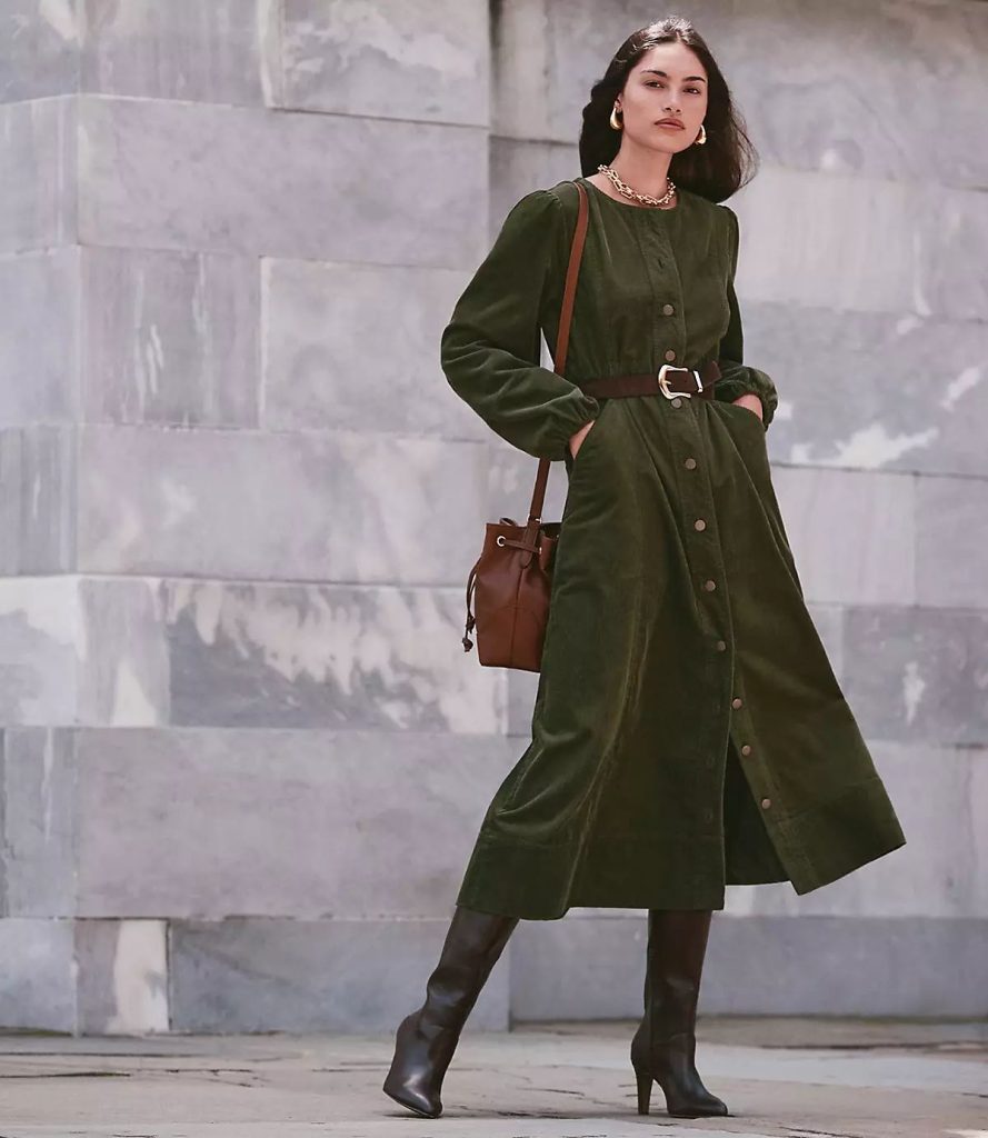 لباس کبریتی پاییزی سبز