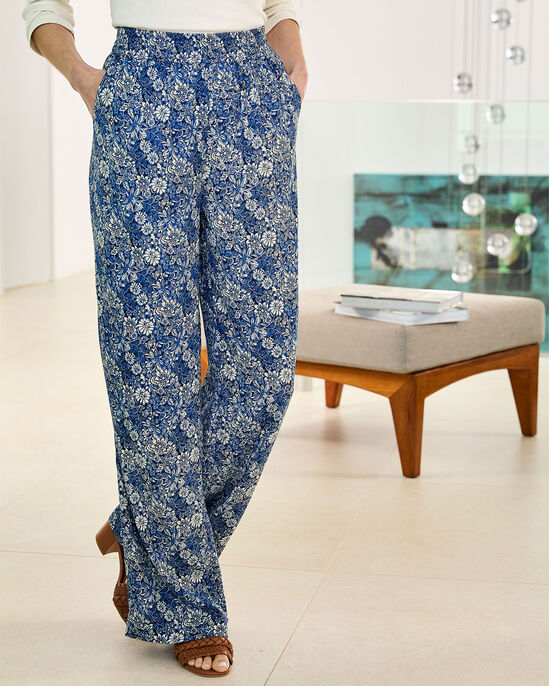 شلوار کتان گشاد ابی