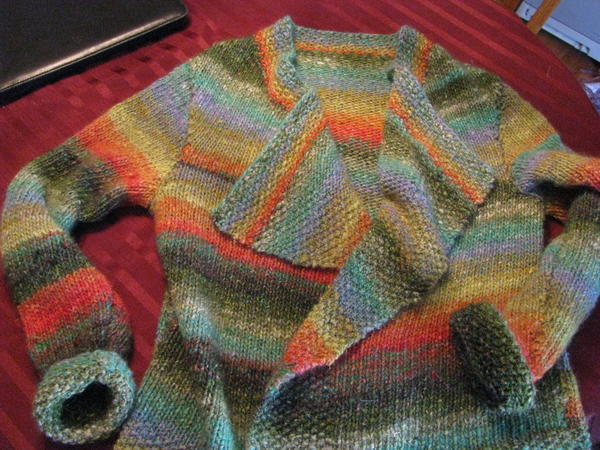 ژاکت بافت‌دار پاییزه رنگارنگ