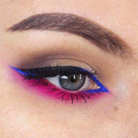 خط چشم گرافیکی صورتی و ابی