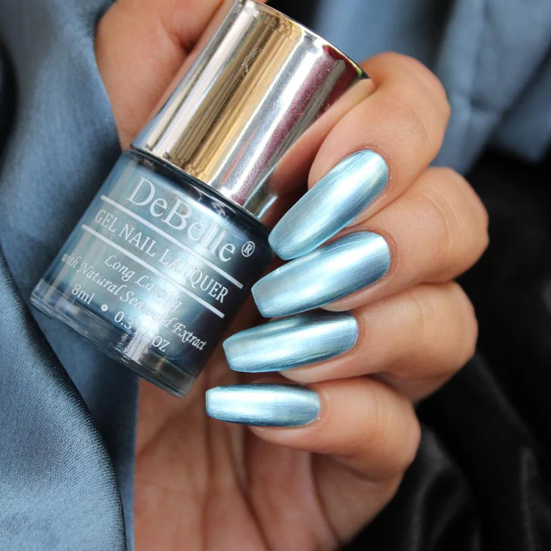 لاک ناخن متالیک ابی اسمانی