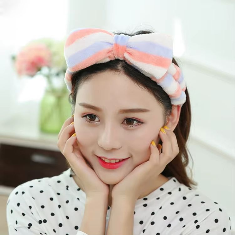 هدبند فانتزی آرایشی رنگارنگ سفید صورتی بنفش