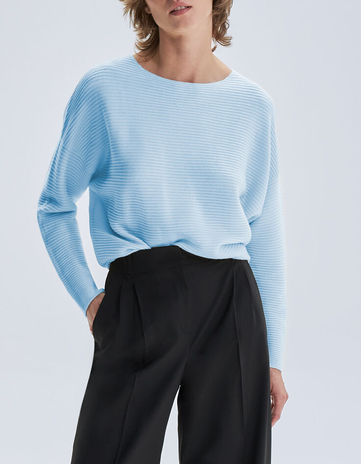 پلیور بافت ربی زنانه ابی روشن