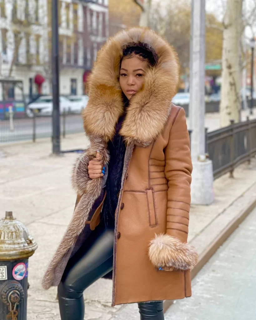 پالتو یقه شرلینگچرم قهوه ای روشن