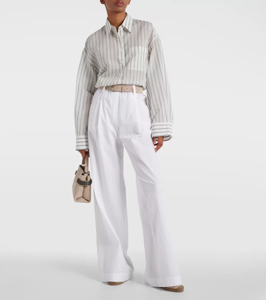 شلوار کتان گشاد سفید