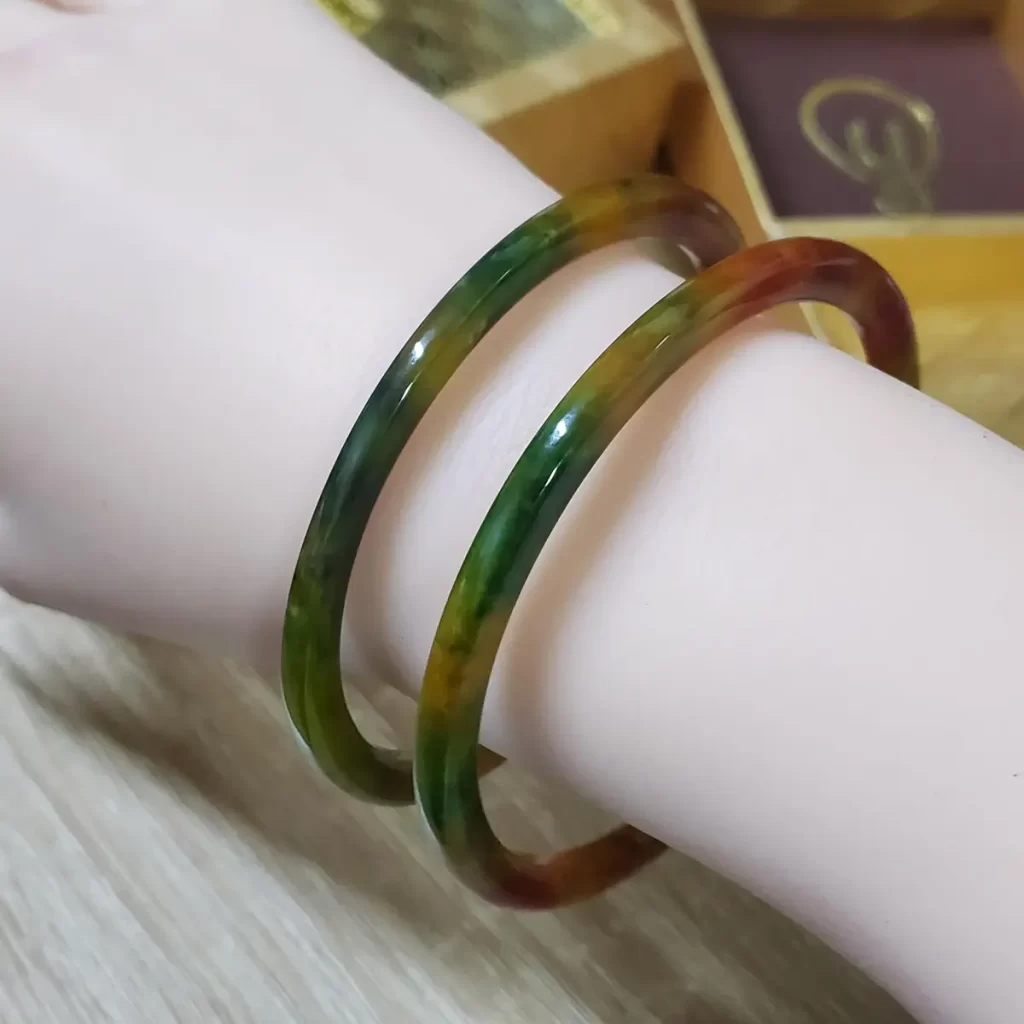 النگوی هندی فانتزی سبز یشمی