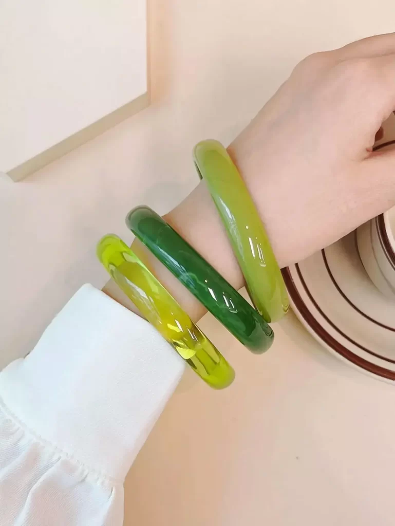 النگوی هندی فانتزی سبز و سبز تیره