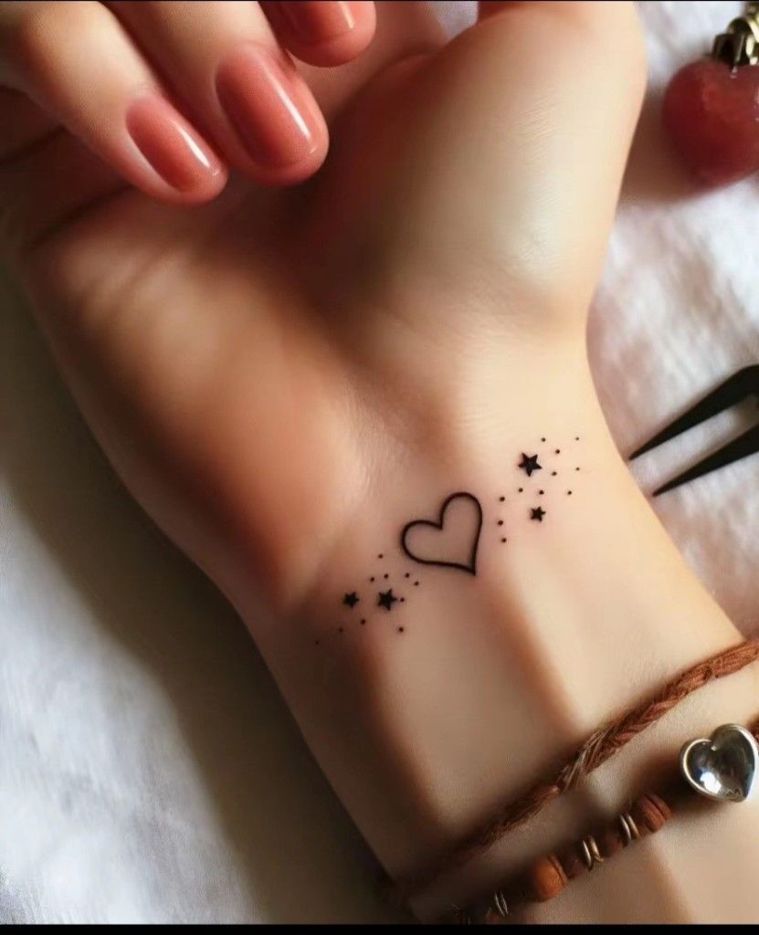 مدل تتو مینیمال مچ قلب