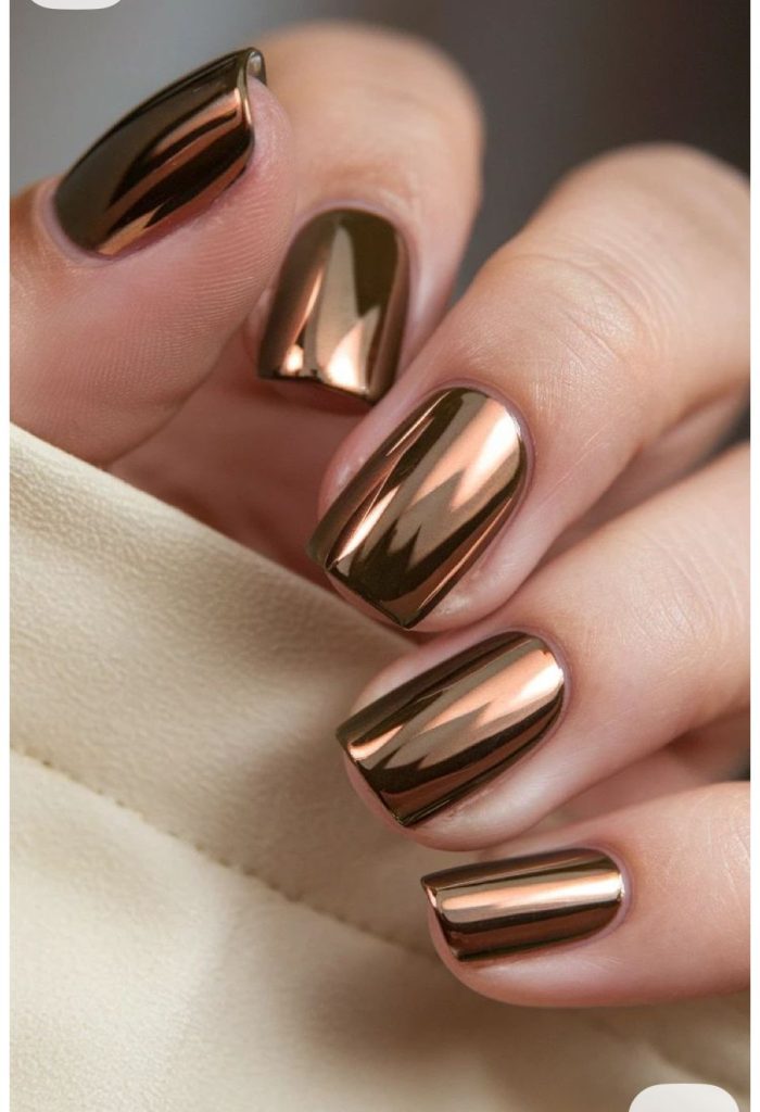 طرح ناخن کروم طلایی