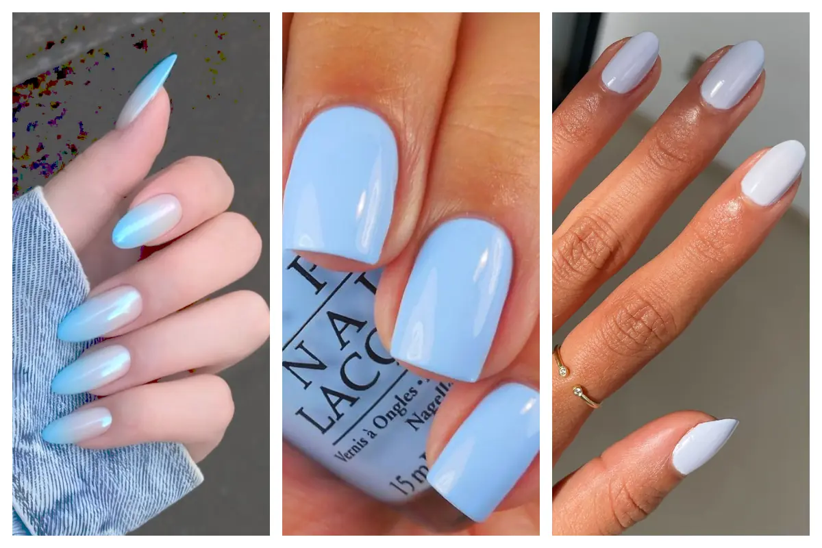 ناخن آبی روشن؛ رنگی ملایم ولی جذاب که همیشه چشمگیر میشه!