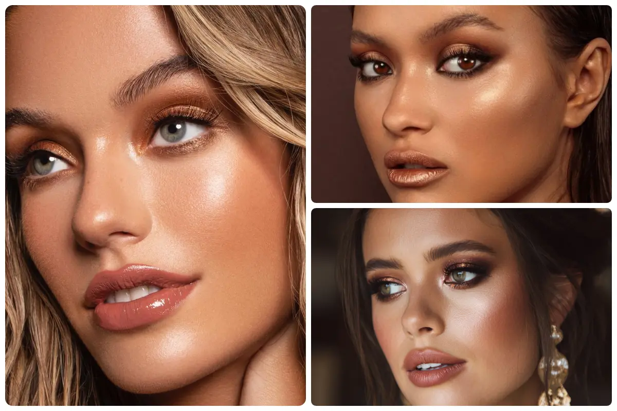 میکاپ برنزه؛ ترکیب درخشش طلایی با پوست براق و سالم برای یه چهره جذاب و خاص!