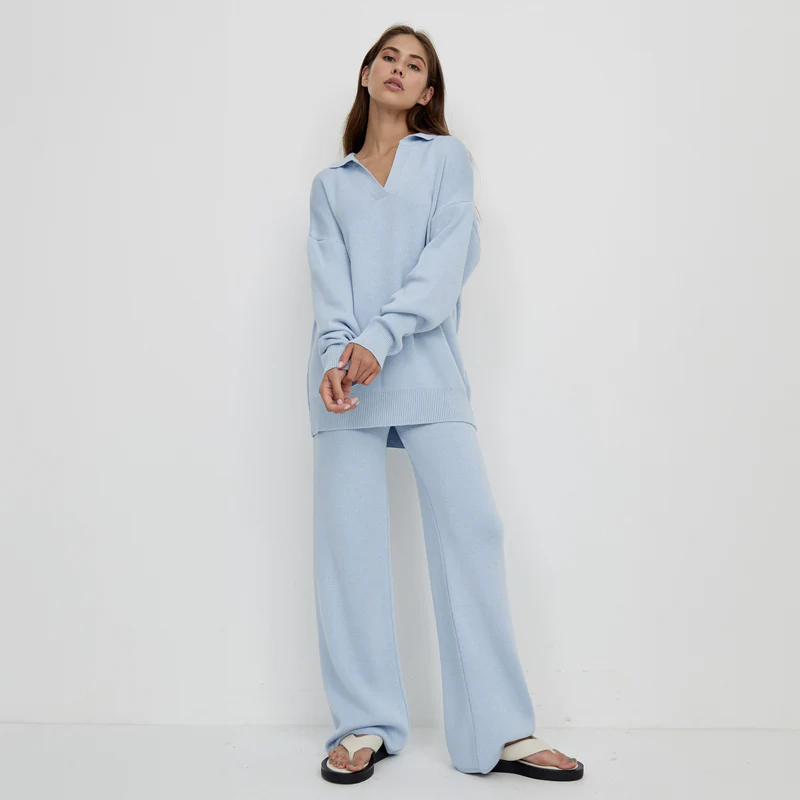 ست بافت اورسایز زنانه ابی اسمانی