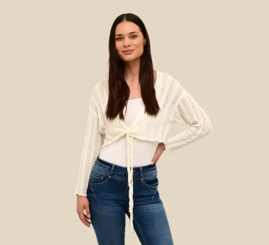 بولرو بافت زنانه کرم