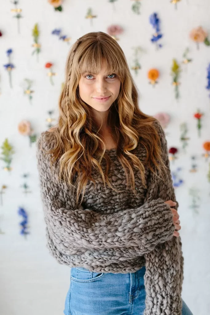 ژاکت ماشینی بافت حجیم طوسی